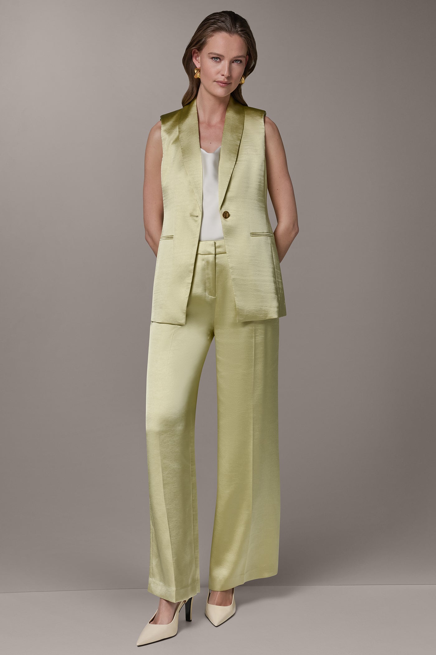 Donna Karan | ONE BUTTON SUIT VEST