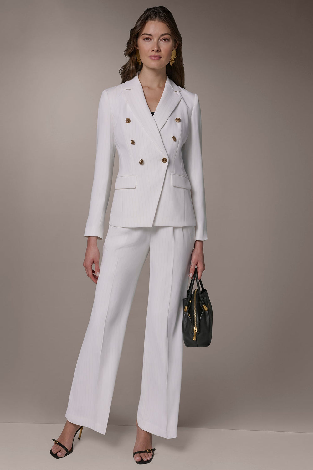 Donna Karan | DOUBLE BREASTED PINSTRIPE SUIT BLAZER