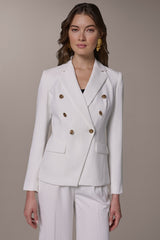 Donna Karan | DOUBLE BREASTED PINSTRIPE SUIT BLAZER