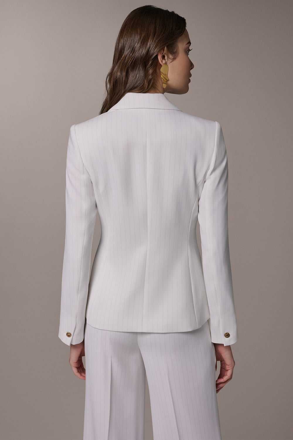 Donna Karan | DOUBLE BREASTED PINSTRIPE SUIT BLAZER