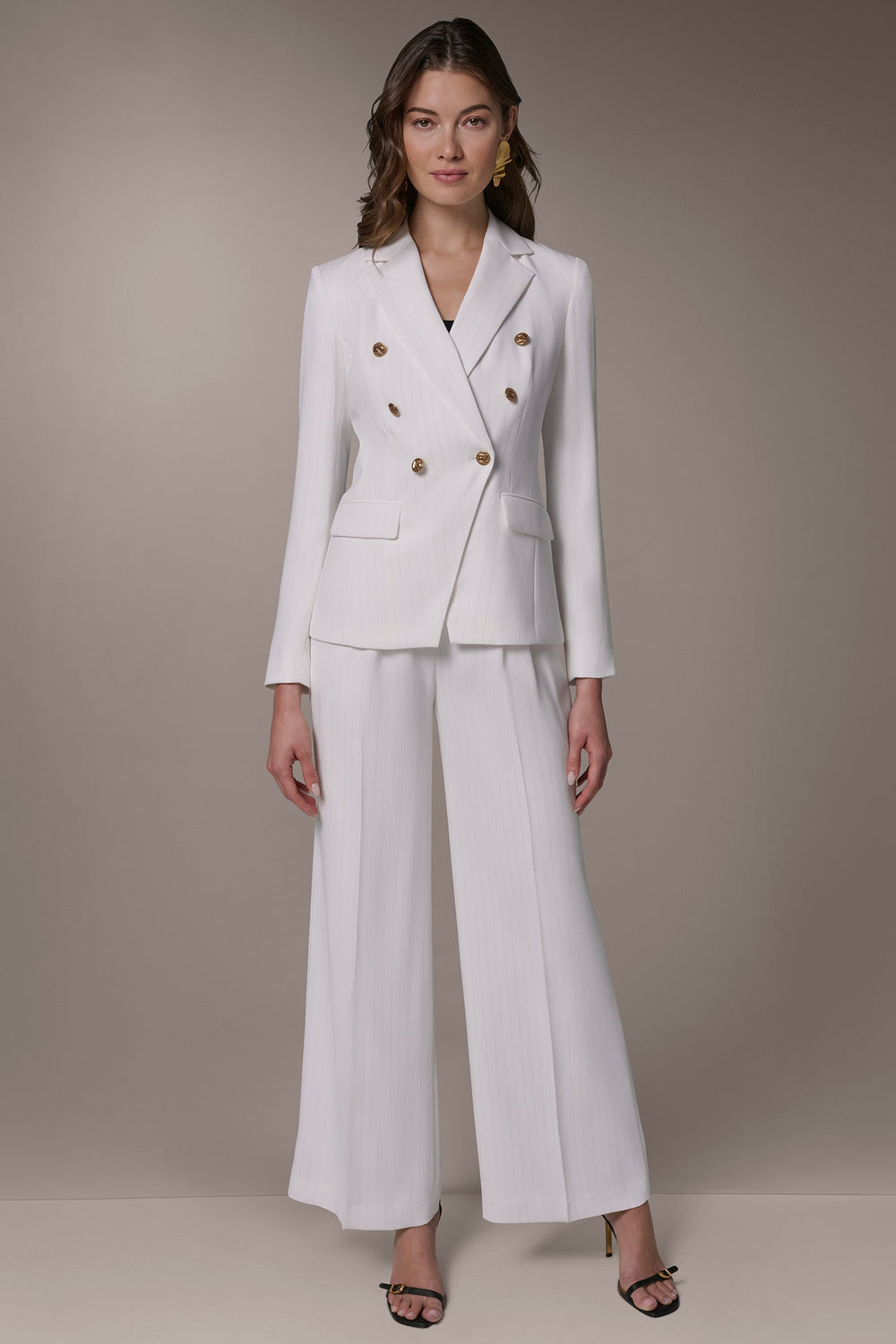 Donna Karan | DOUBLE BREASTED PINSTRIPE SUIT BLAZER