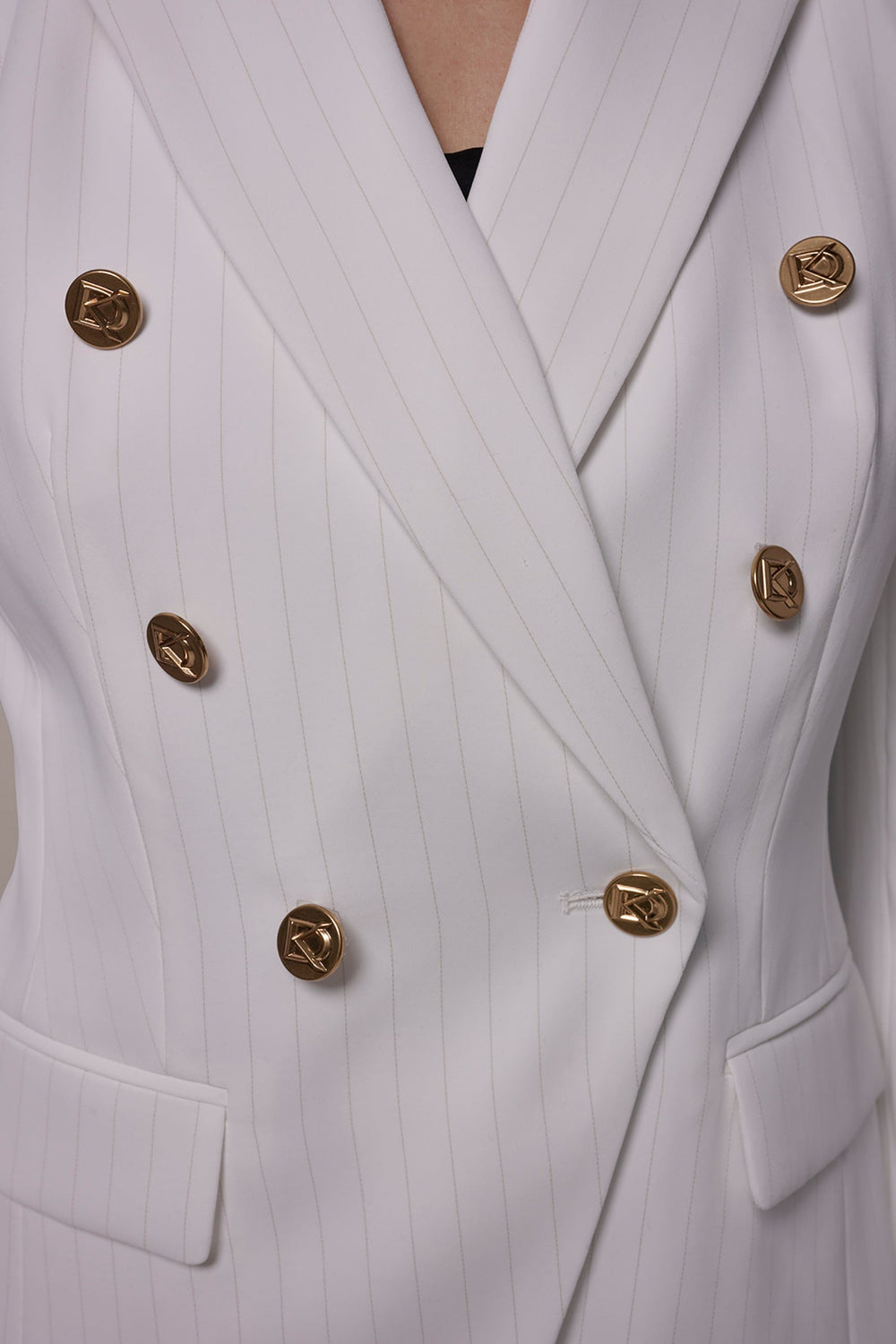 Donna Karan | DOUBLE BREASTED PINSTRIPE SUIT BLAZER