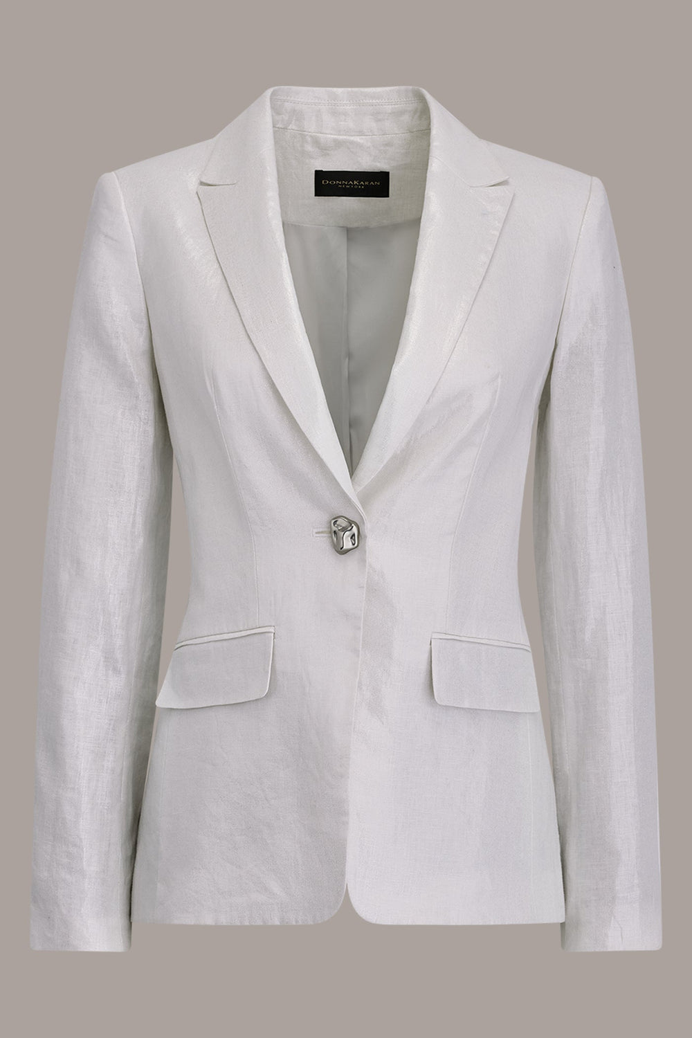 Donna Karan | FOILED LINEN ONE-BUTTON SUIT BLAZER