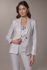Donna Karan | FOILED LINEN ONE-BUTTON SUIT BLAZER