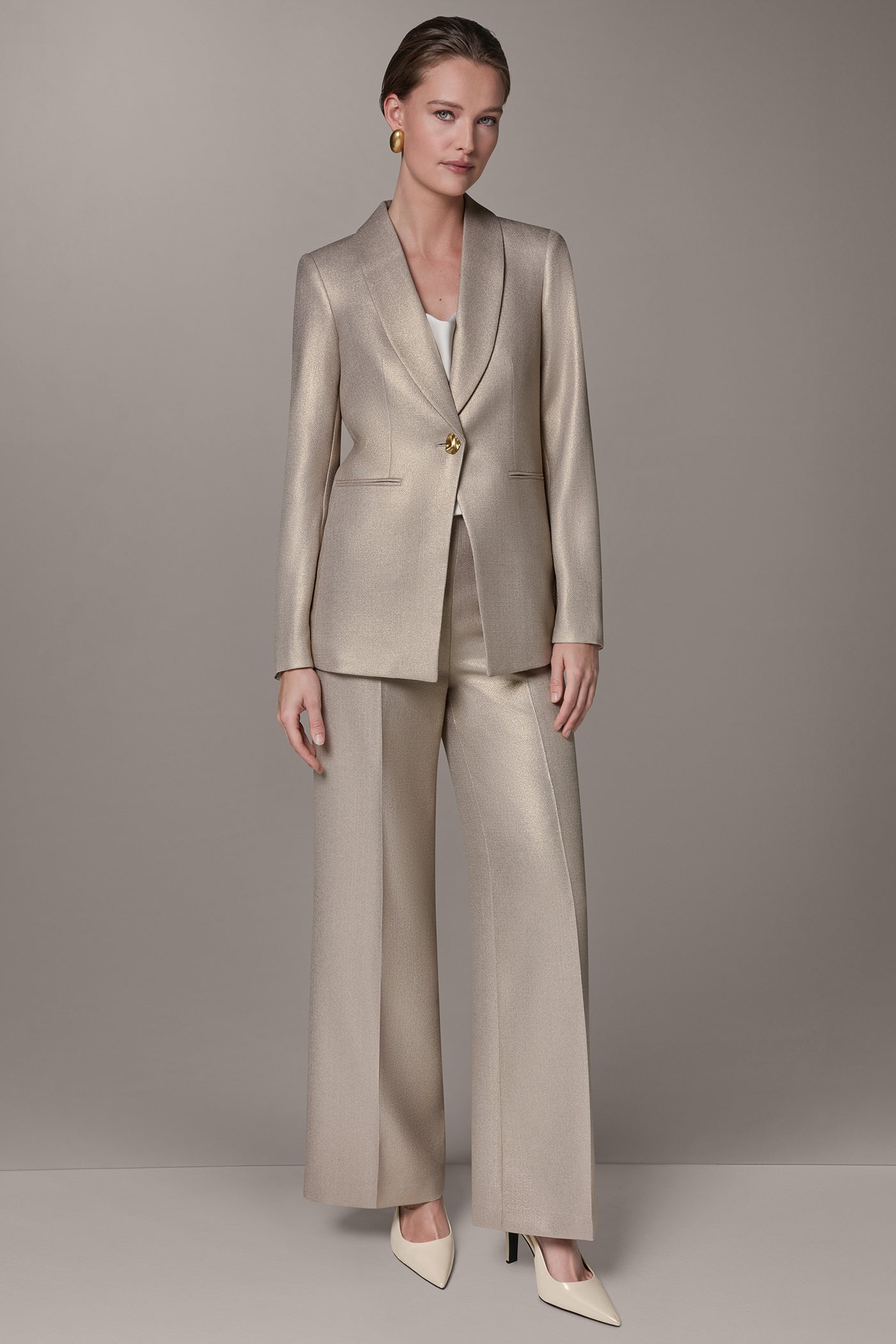 Donna Karan | METALLIC SUIT BLAZER