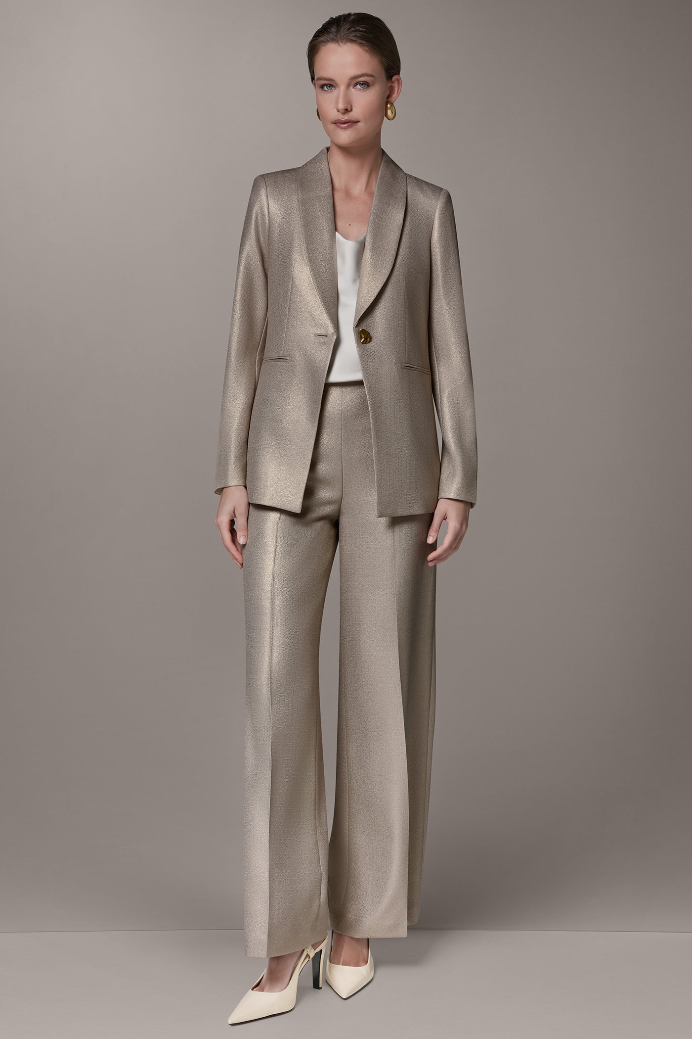 Donna Karan | METALLIC SUIT BLAZER