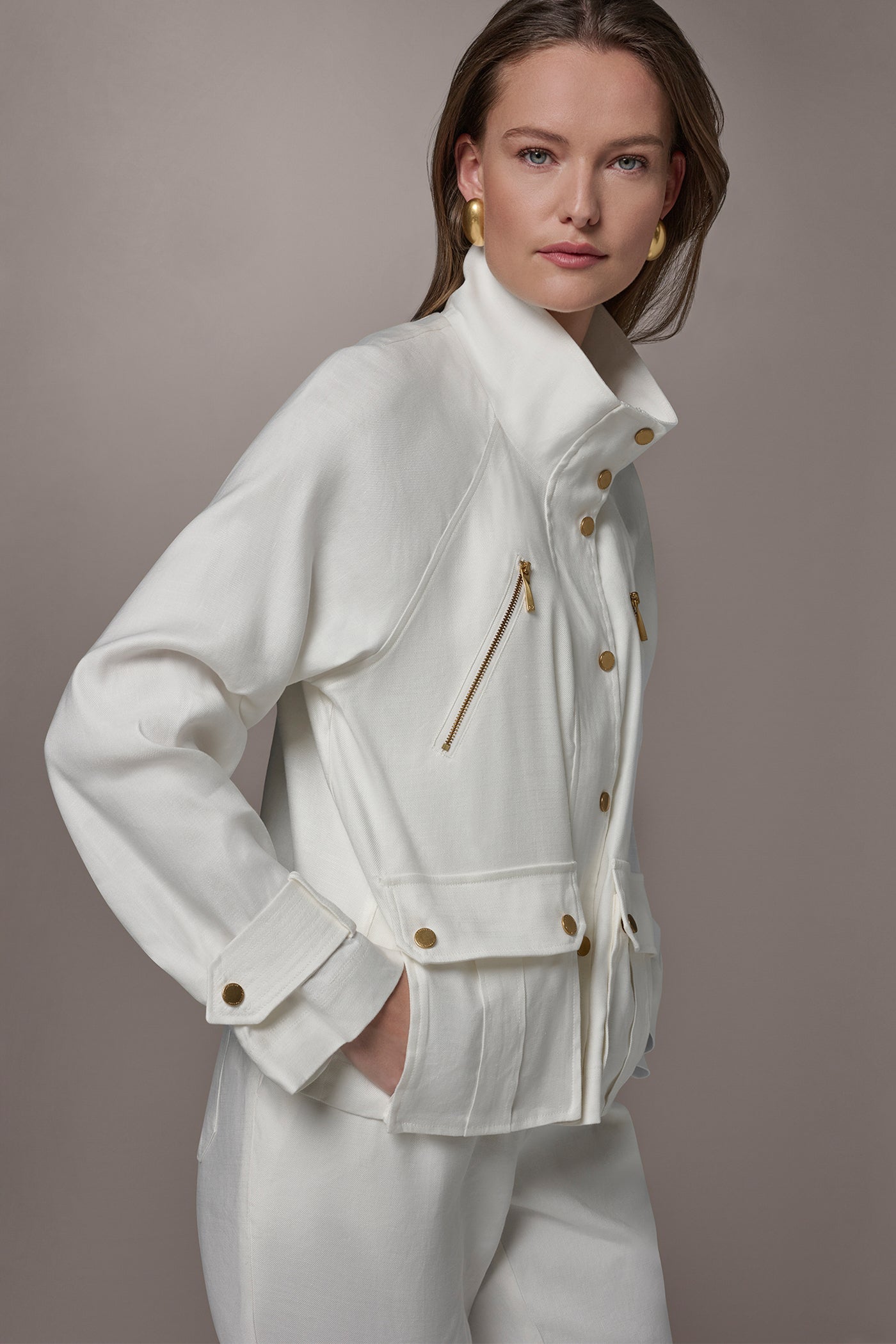 Donna Karan | LINEN-BLEND UTILITY JACKET