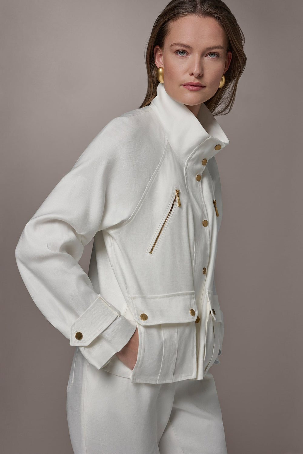 Donna Karan | LINEN-BLEND UTILITY JACKET