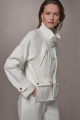 Donna Karan | LINEN-BLEND UTILITY JACKET