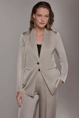 Donna Karan | SATIN ONE-BUTTON SUIT BLAZER
