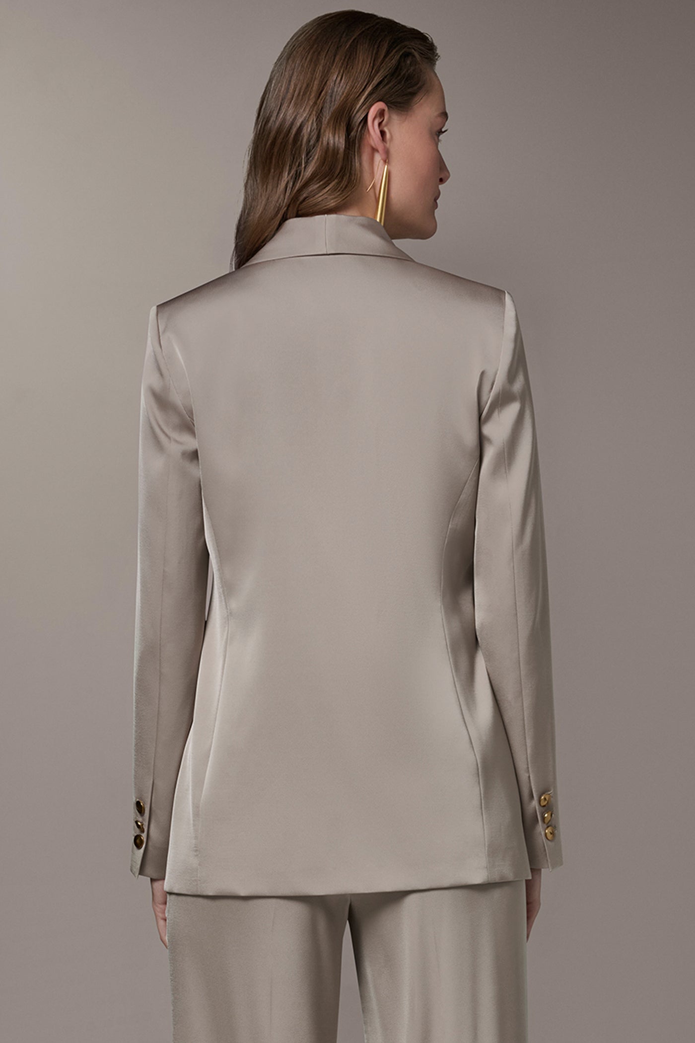 Donna Karan | SATIN ONE-BUTTON SUIT BLAZER