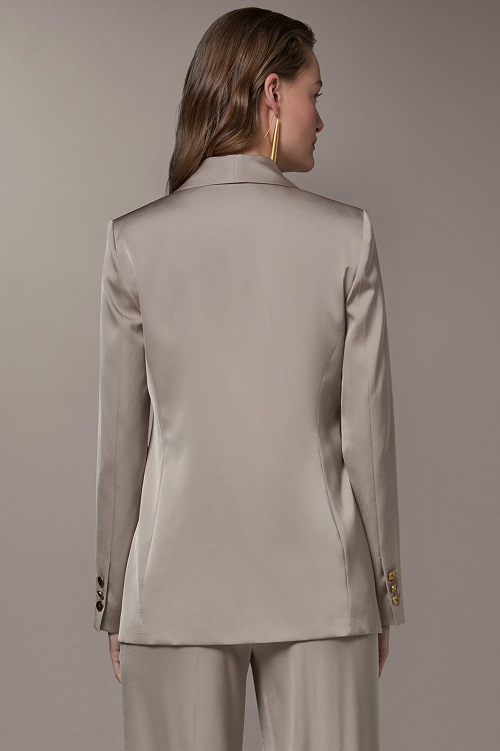 Donna Karan | SATIN ONE-BUTTON SUIT BLAZER