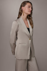 Donna Karan | SATIN ONE-BUTTON SUIT BLAZER