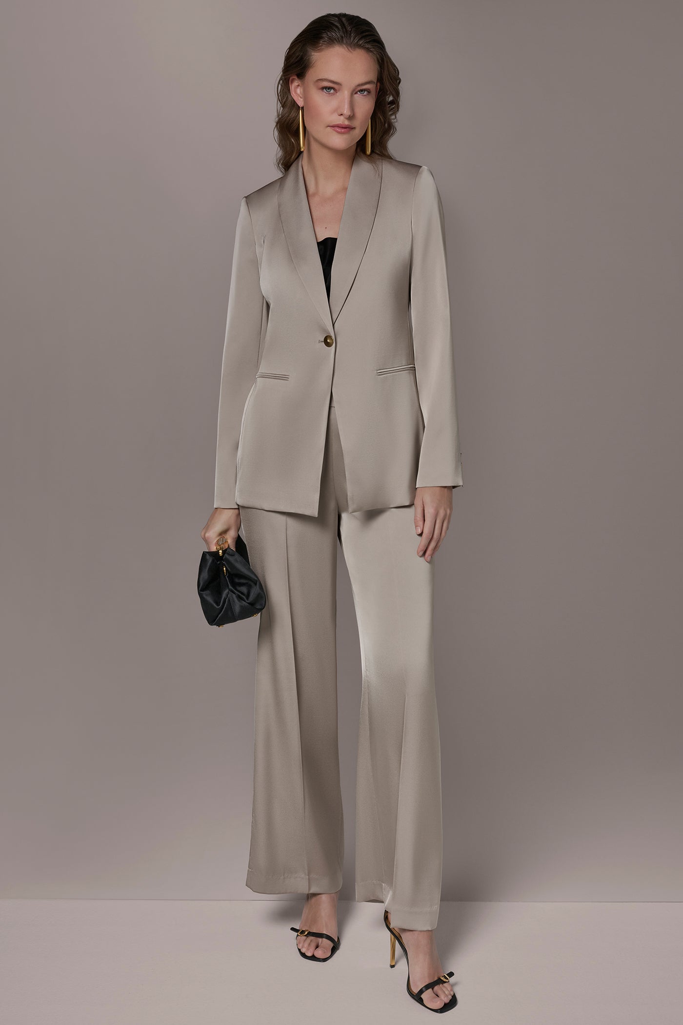 Donna Karan | SATIN ONE-BUTTON SUIT BLAZER