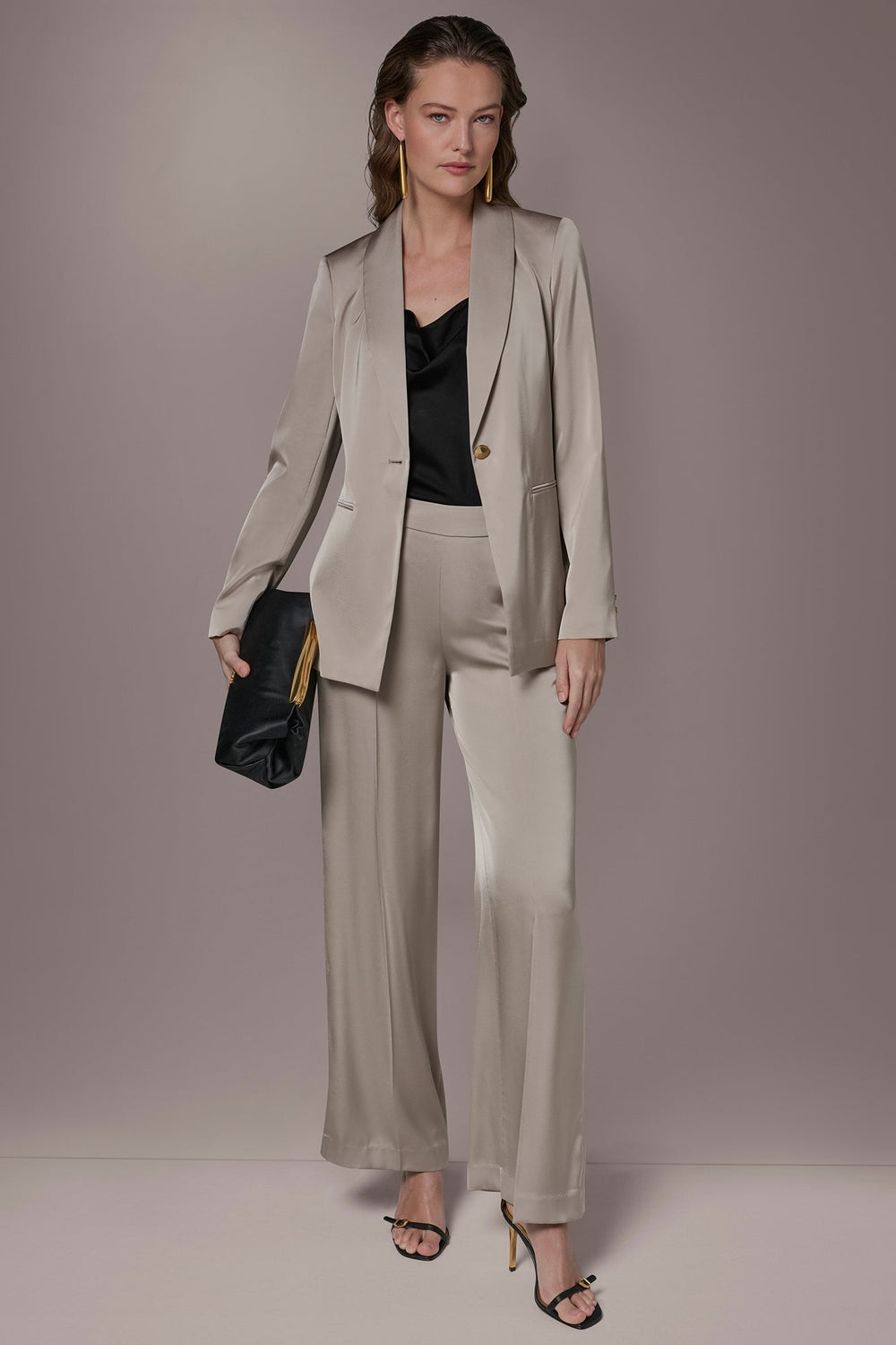Donna Karan | SATIN ONE-BUTTON SUIT BLAZER