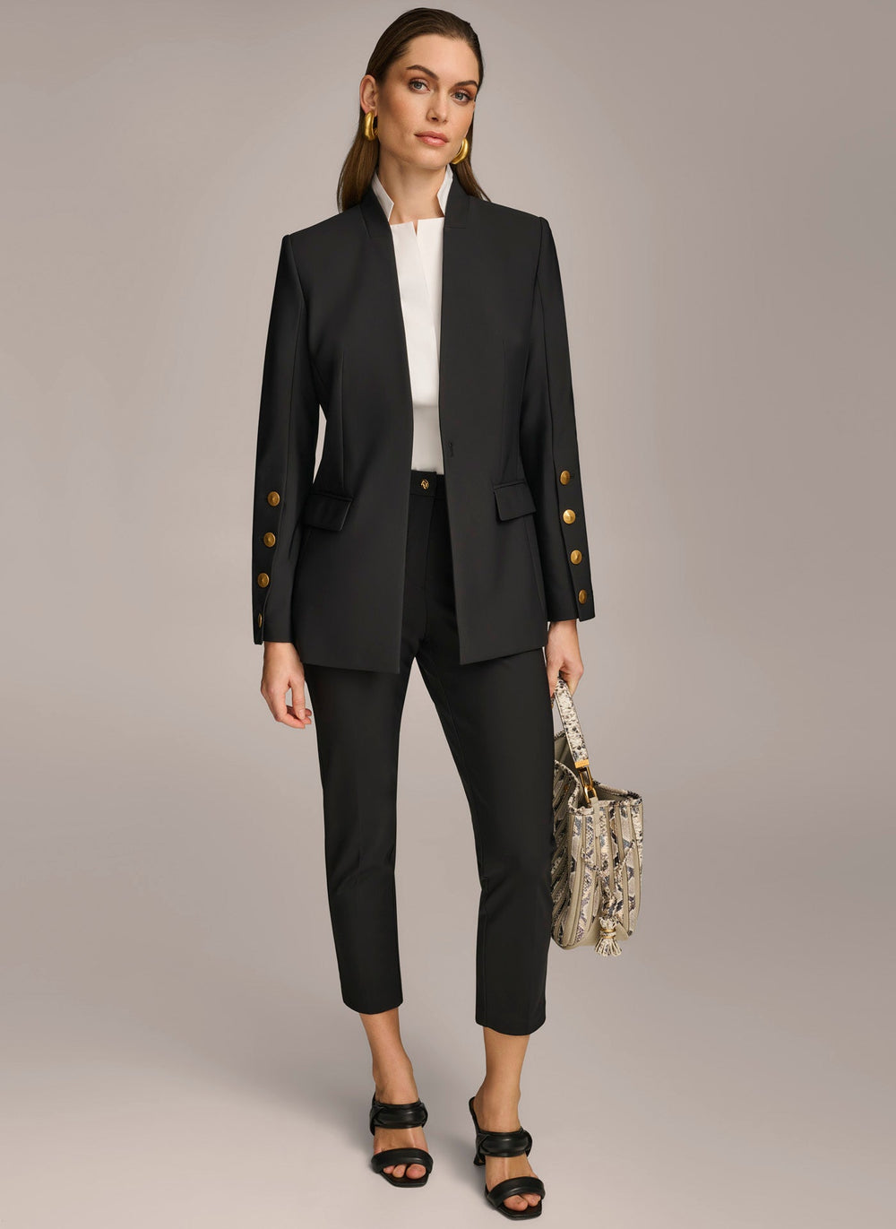 Donna Karan | JACKET WITH BUTTON DETAILS ON SLEEVE