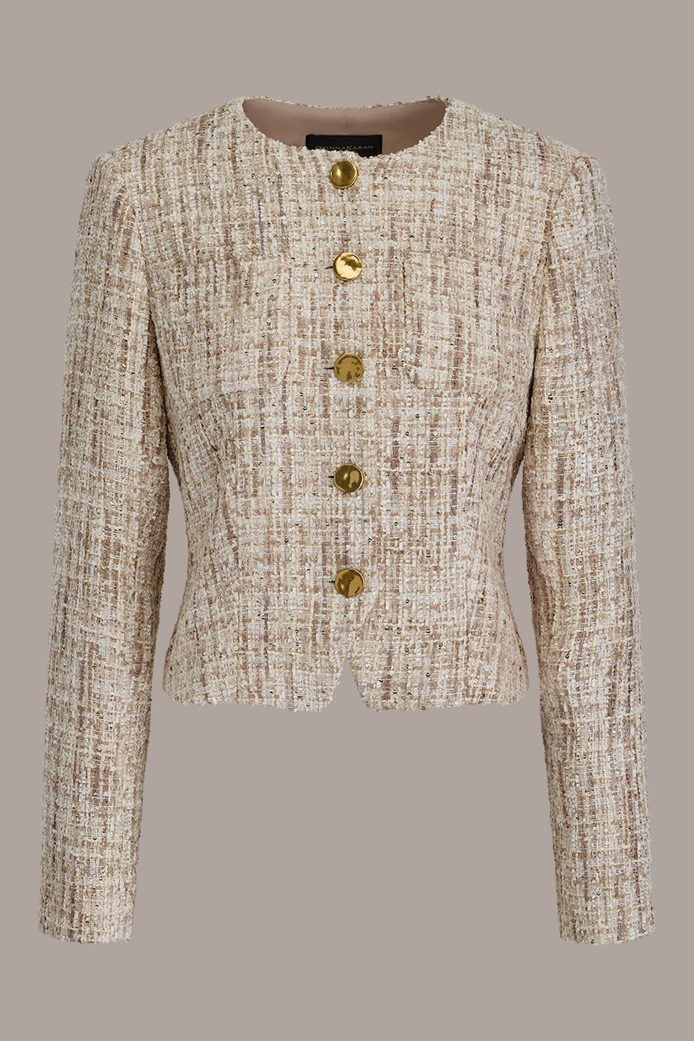 Donna Karan | CROPPED SEQUINED TWEED LADY JACKET