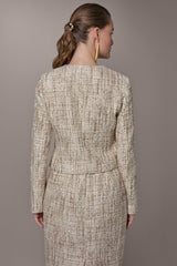 Donna Karan | CROPPED SEQUINED TWEED LADY JACKET