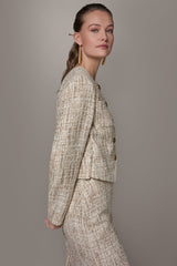 Donna Karan | CROPPED SEQUINED TWEED LADY JACKET