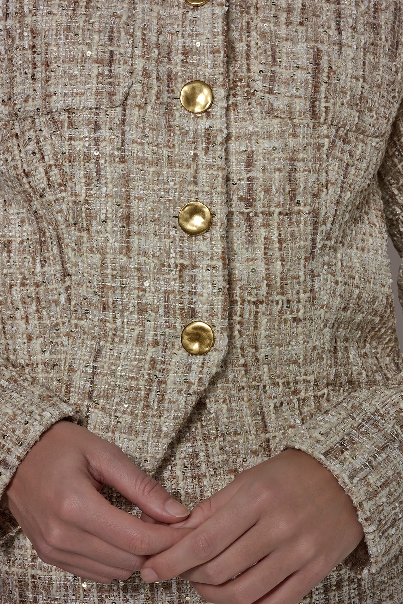 Donna Karan | CROPPED SEQUINED TWEED LADY JACKET