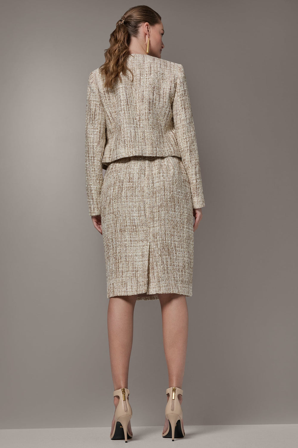 Donna Karan | CROPPED SEQUINED TWEED LADY JACKET