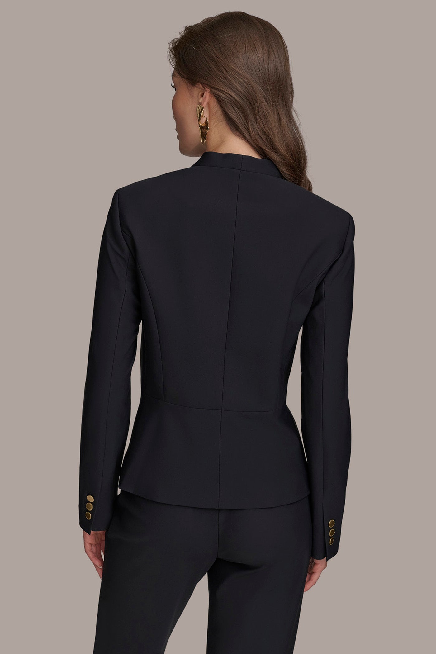 Donna Karan | WRAP JACKET WITH BAR HARDWARE CLOSURE
