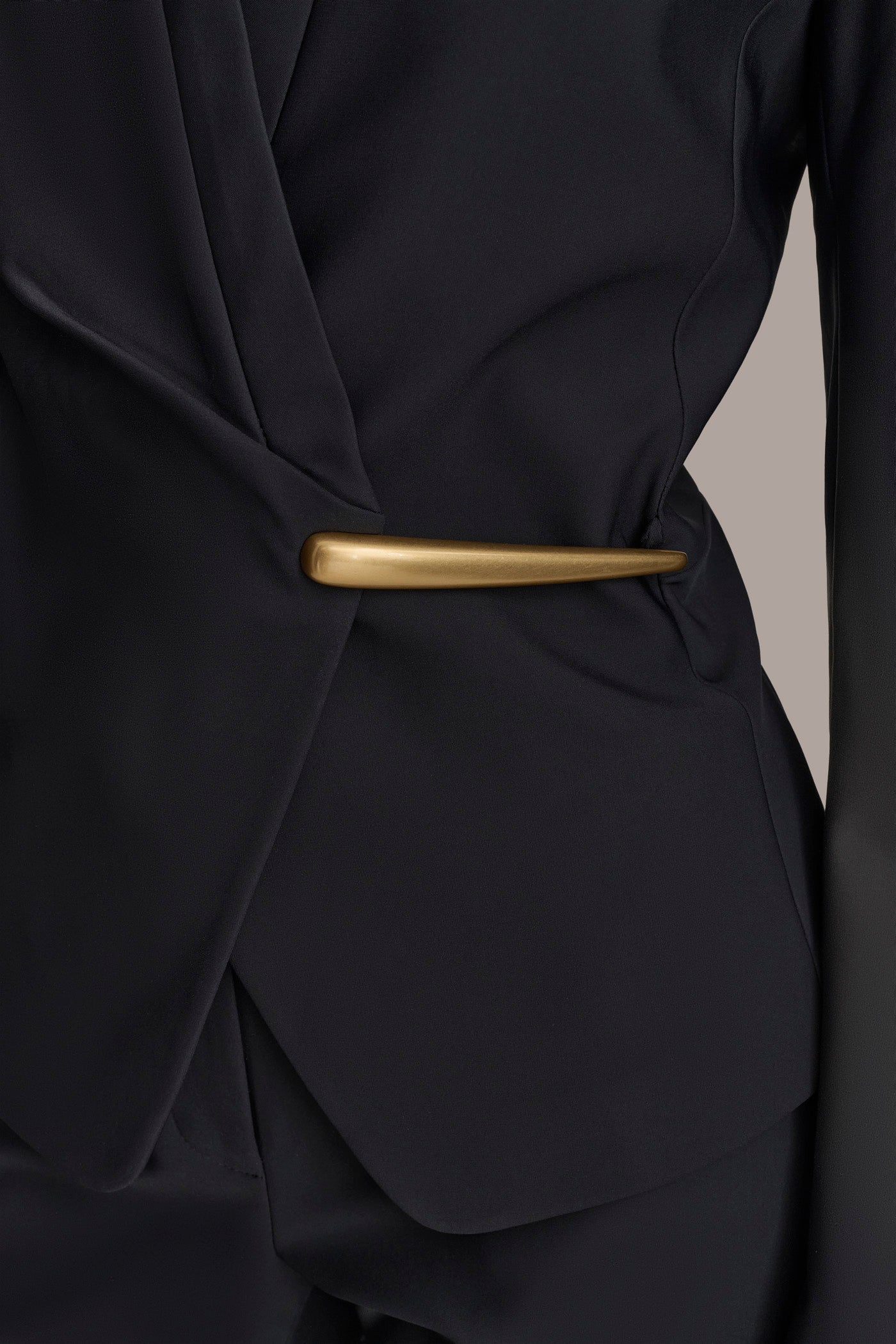 Donna Karan | WRAP JACKET WITH BAR HARDWARE CLOSURE