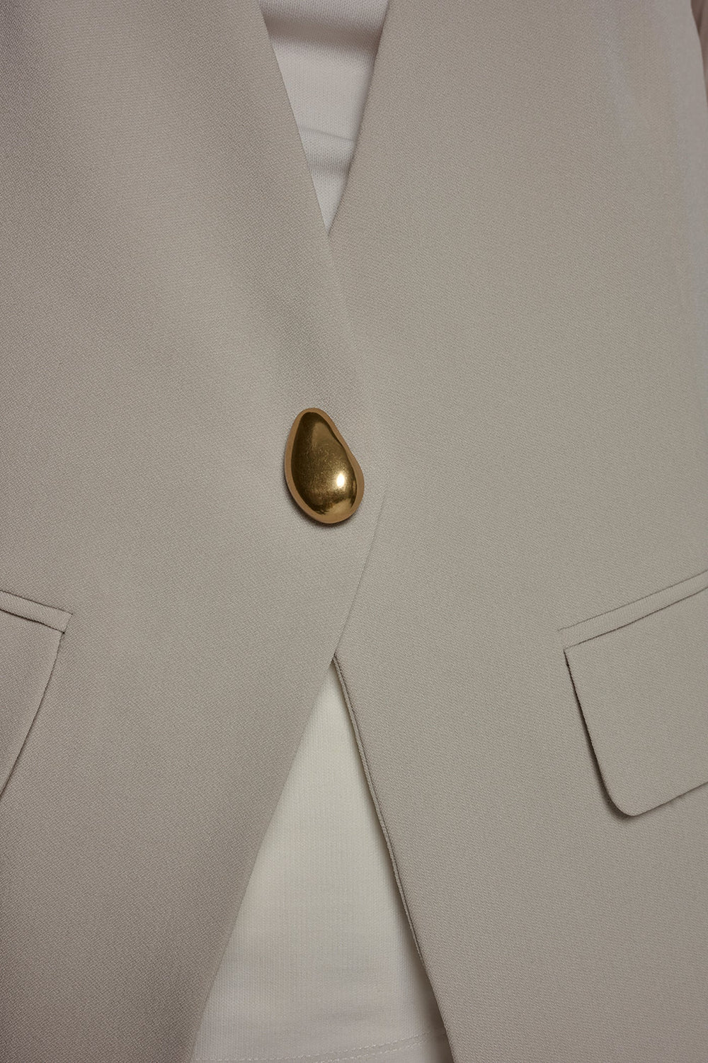 Donna Karan | CHIFFON PANELED ONE BUTTON JACKET