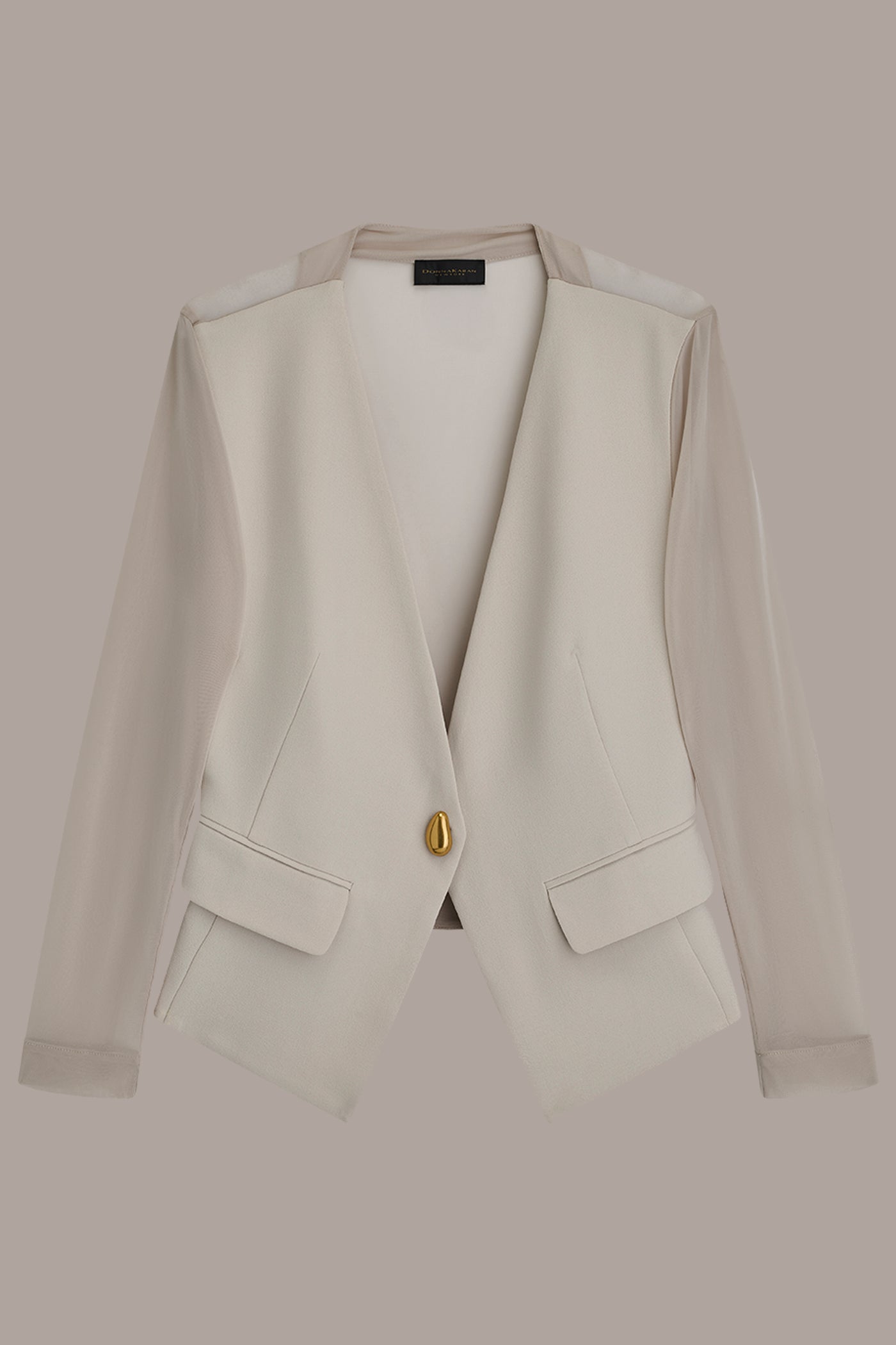 Donna Karan | CHIFFON PANELED ONE BUTTON JACKET
