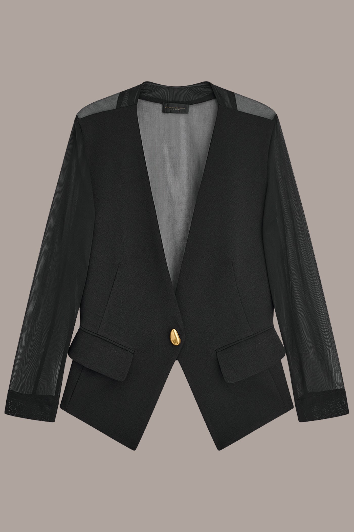 Donna Karan | CHIFFON PANELED ONE BUTTON JACKET