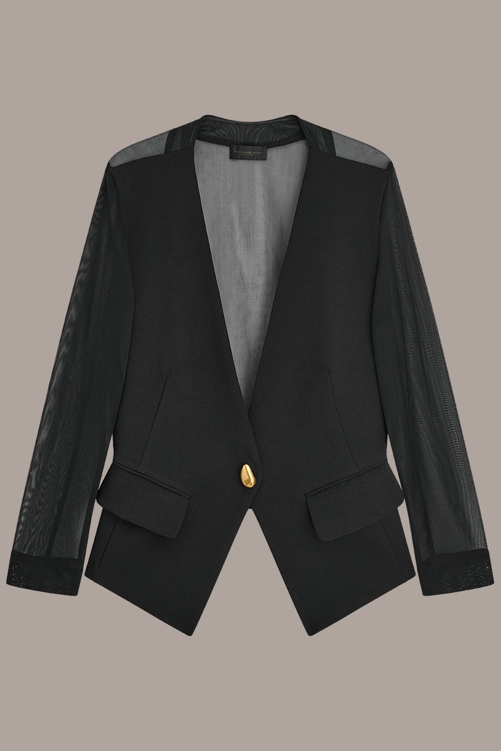Donna Karan | CHIFFON PANELED ONE BUTTON JACKET