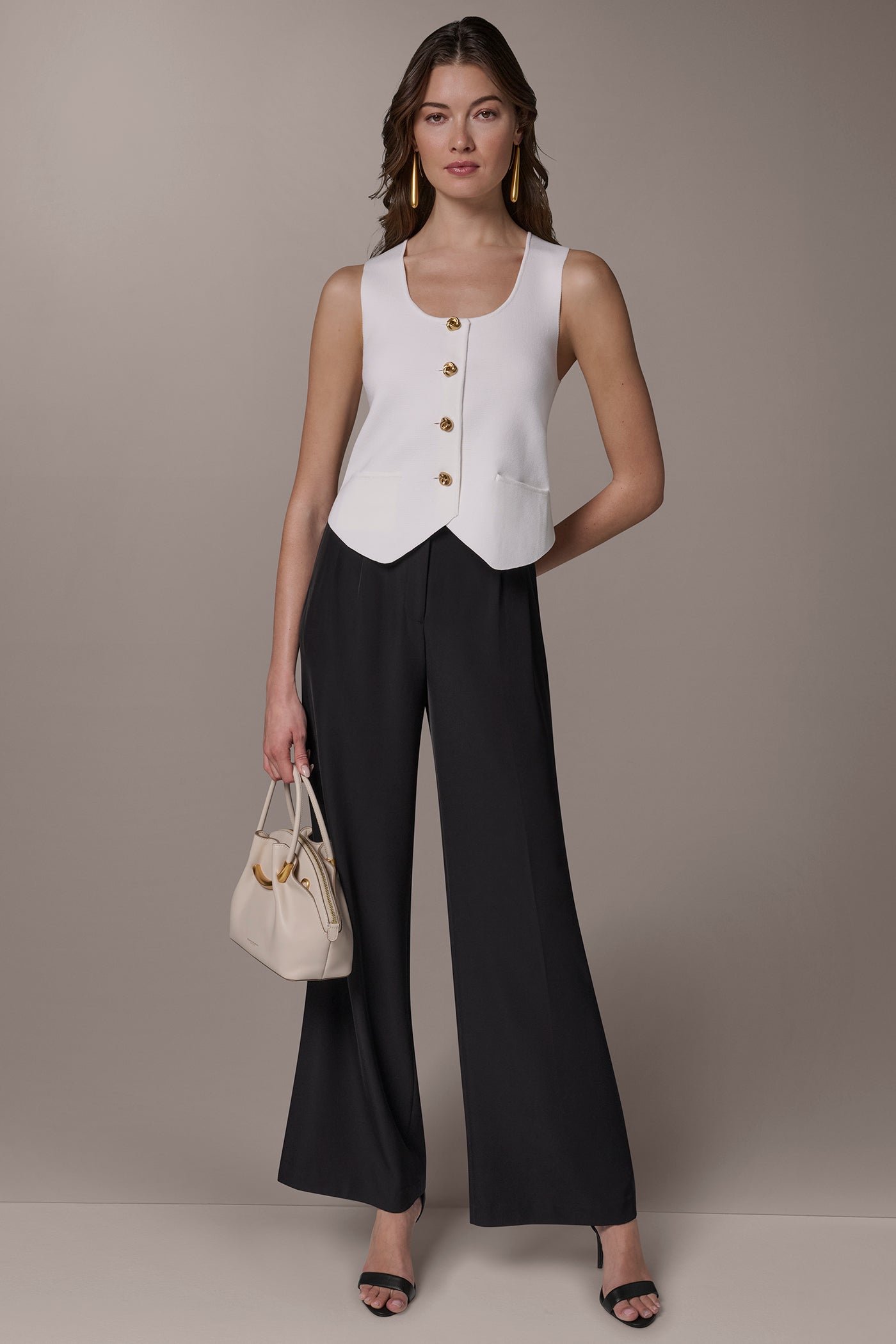 Donna Karan | CROPPED SWEATER SUIT VEST