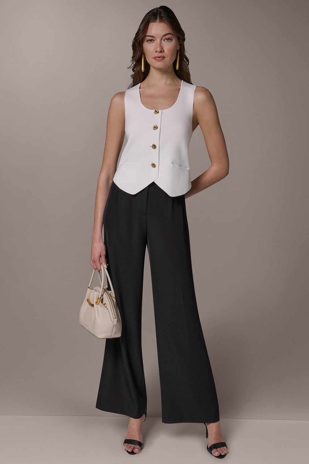Donna Karan | CROPPED SWEATER SUIT VEST