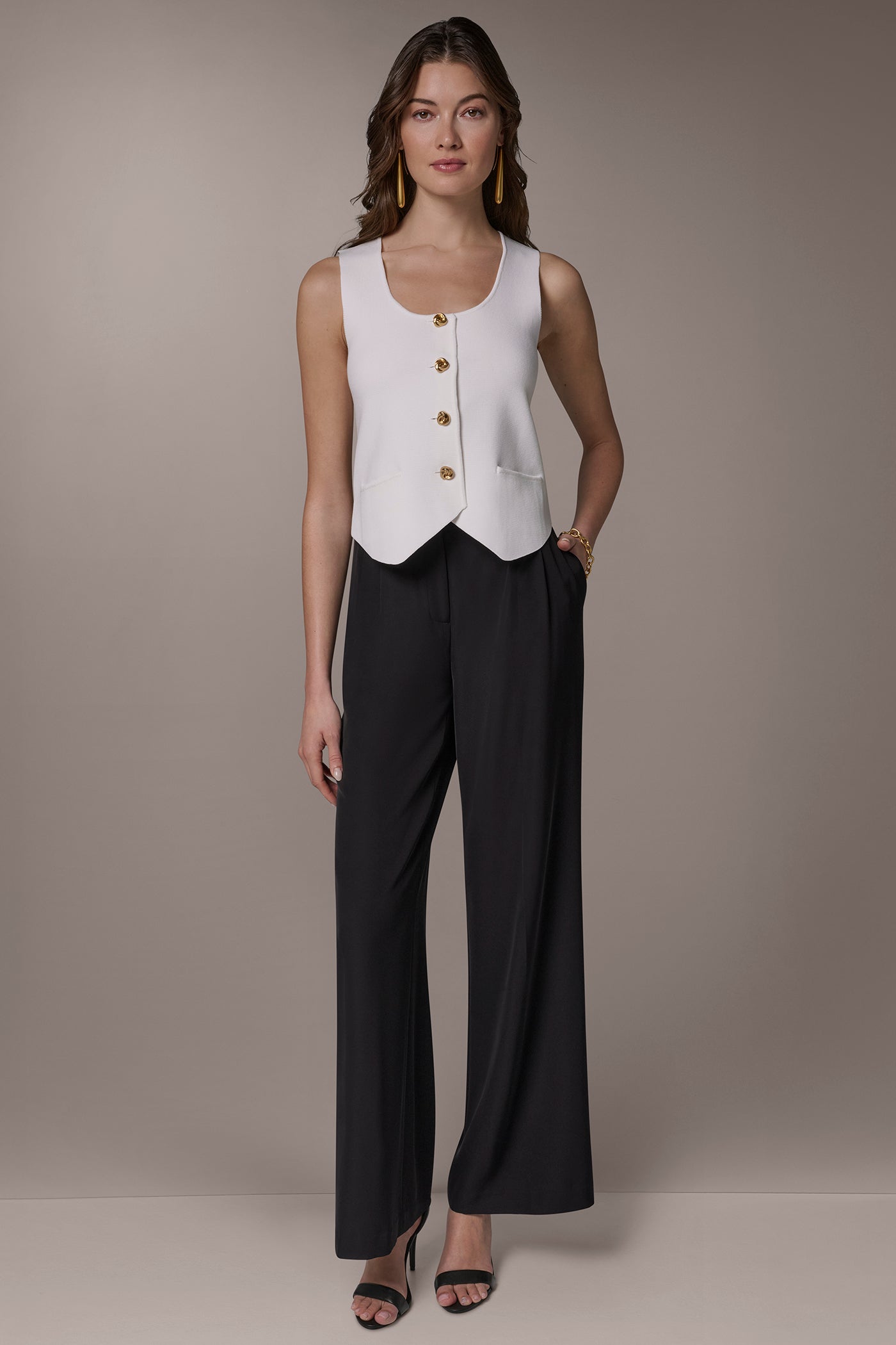 Donna Karan | CROPPED SWEATER SUIT VEST