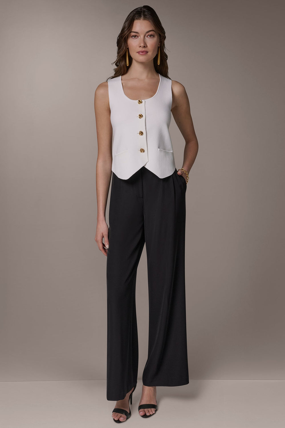 Donna Karan | CROPPED SWEATER SUIT VEST