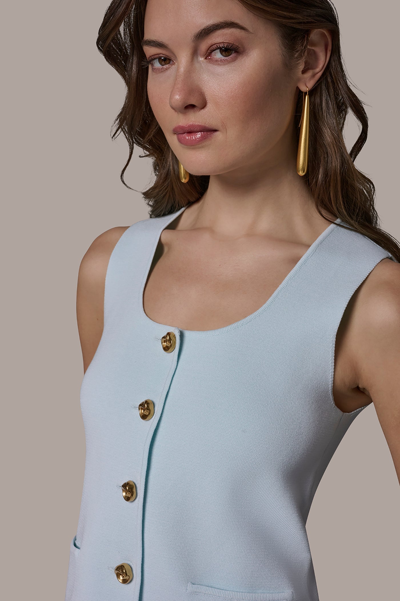 Donna Karan | CROPPED SWEATER SUIT VEST