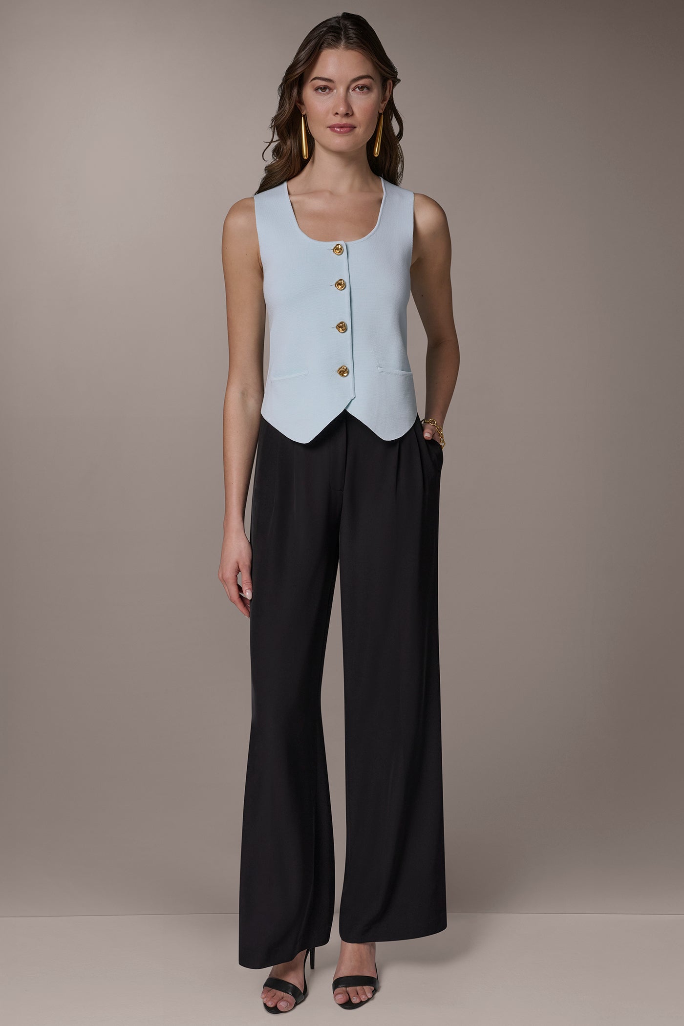 Donna Karan | CROPPED SWEATER SUIT VEST