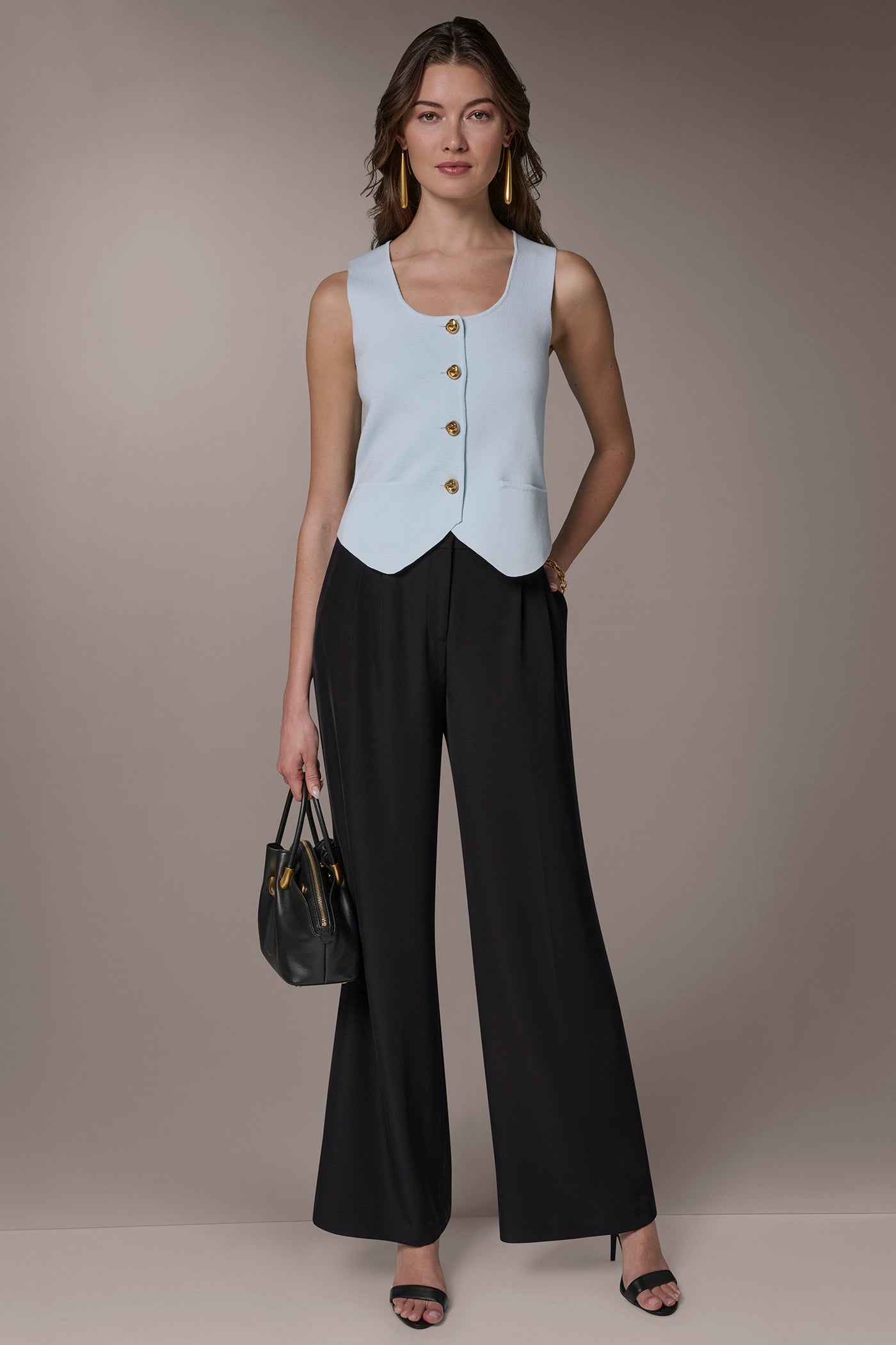 Donna Karan | CROPPED SWEATER SUIT VEST