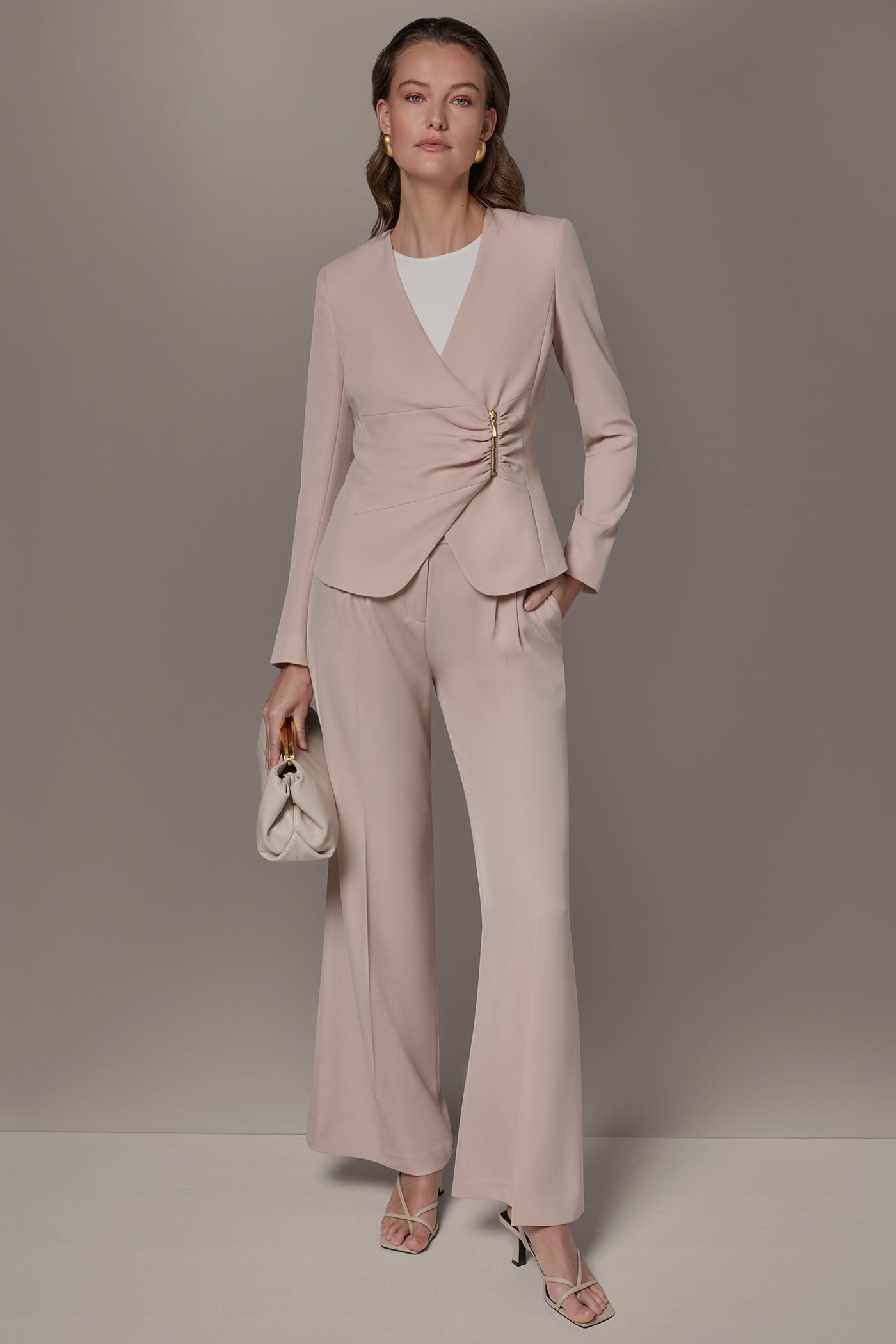 Donna Karan | CROPPED WRAP ZIP BLAZER