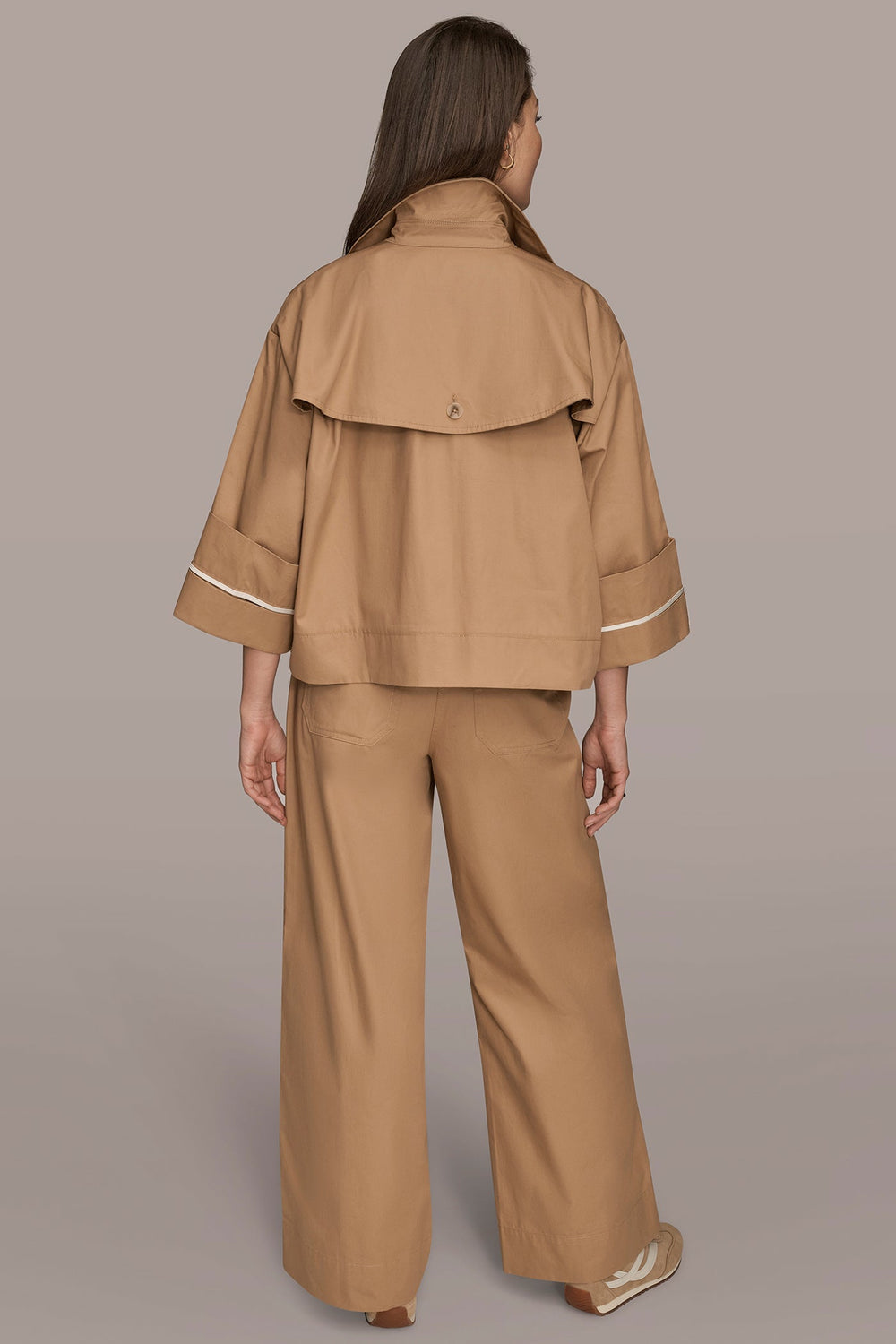 Donna Karan | 3/4-SLEEVE COTTON GABARDINE SWING JACKET