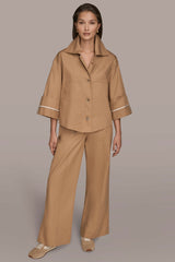 Donna Karan | 3/4-SLEEVE COTTON GABARDINE SWING JACKET