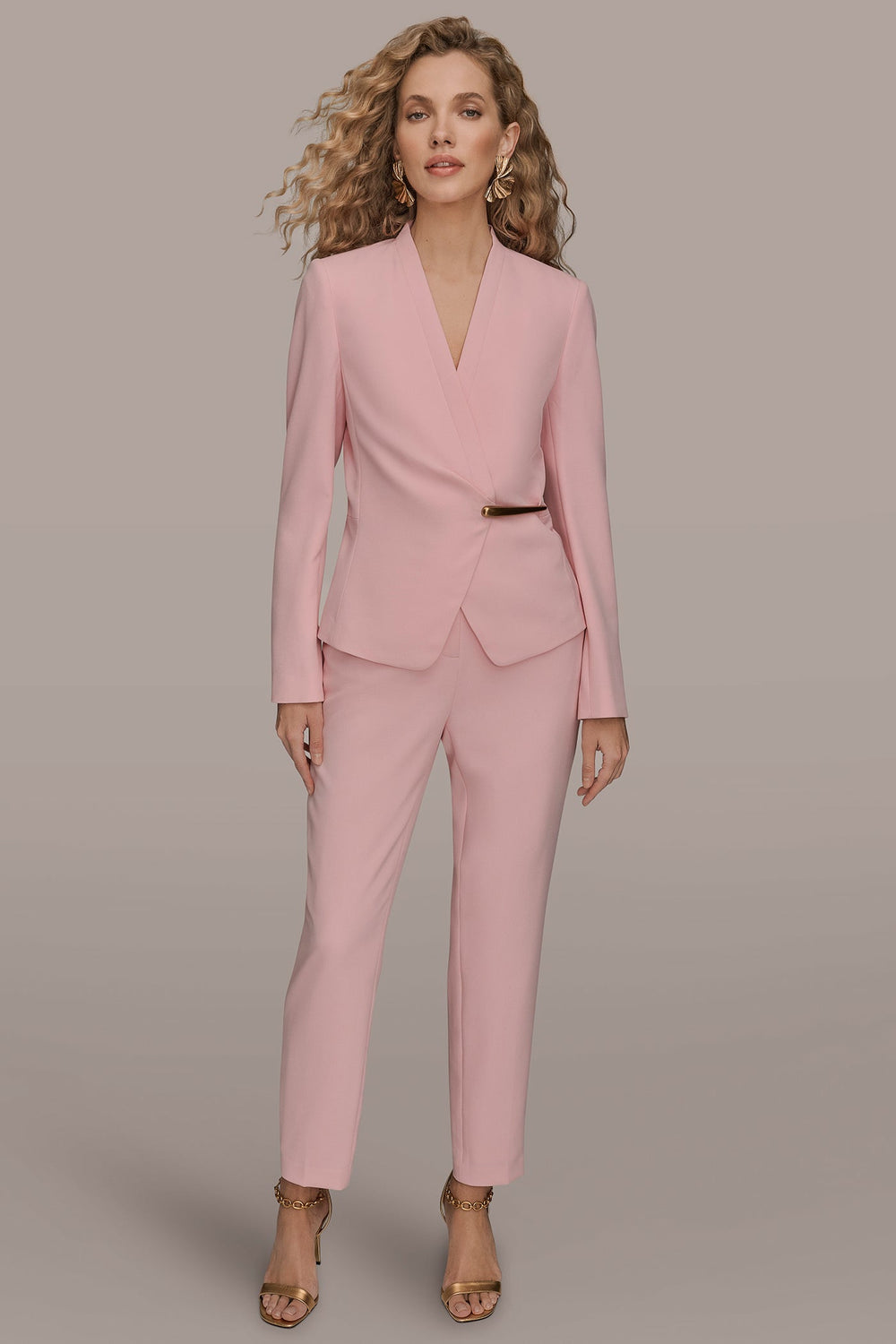 Donna Karan | BAR-EMBELLISHED WRAP BLAZER