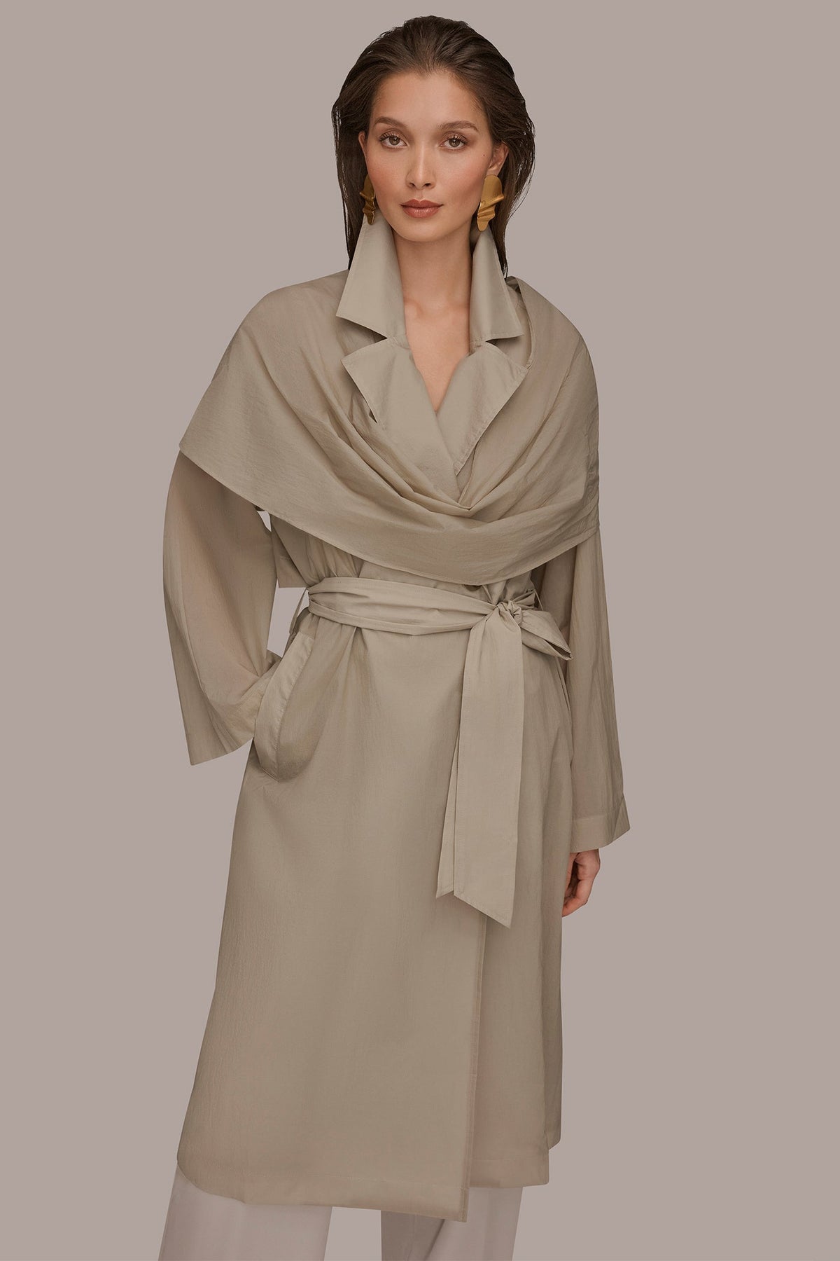 Donna Karan | DRAPED DOUBLE-BREASTED TRENCH COAT