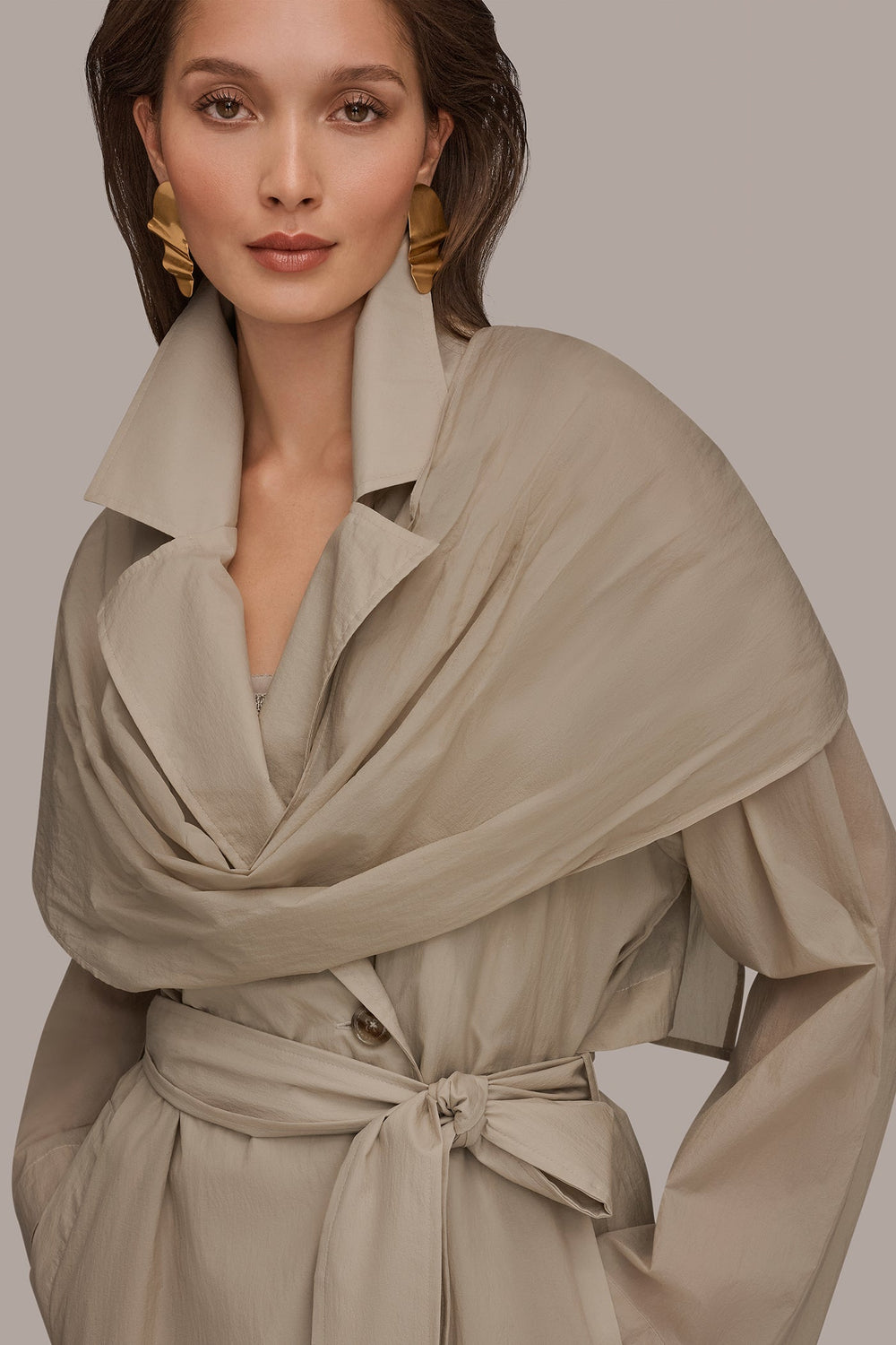 Donna Karan | DRAPED DOUBLE-BREASTED TRENCH COAT