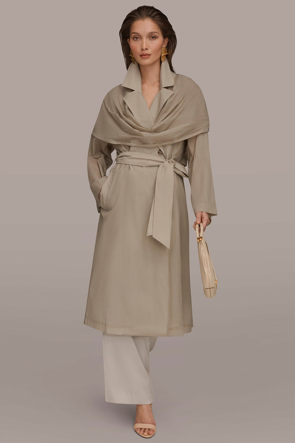Donna Karan | DRAPED DOUBLE-BREASTED TRENCH COAT
