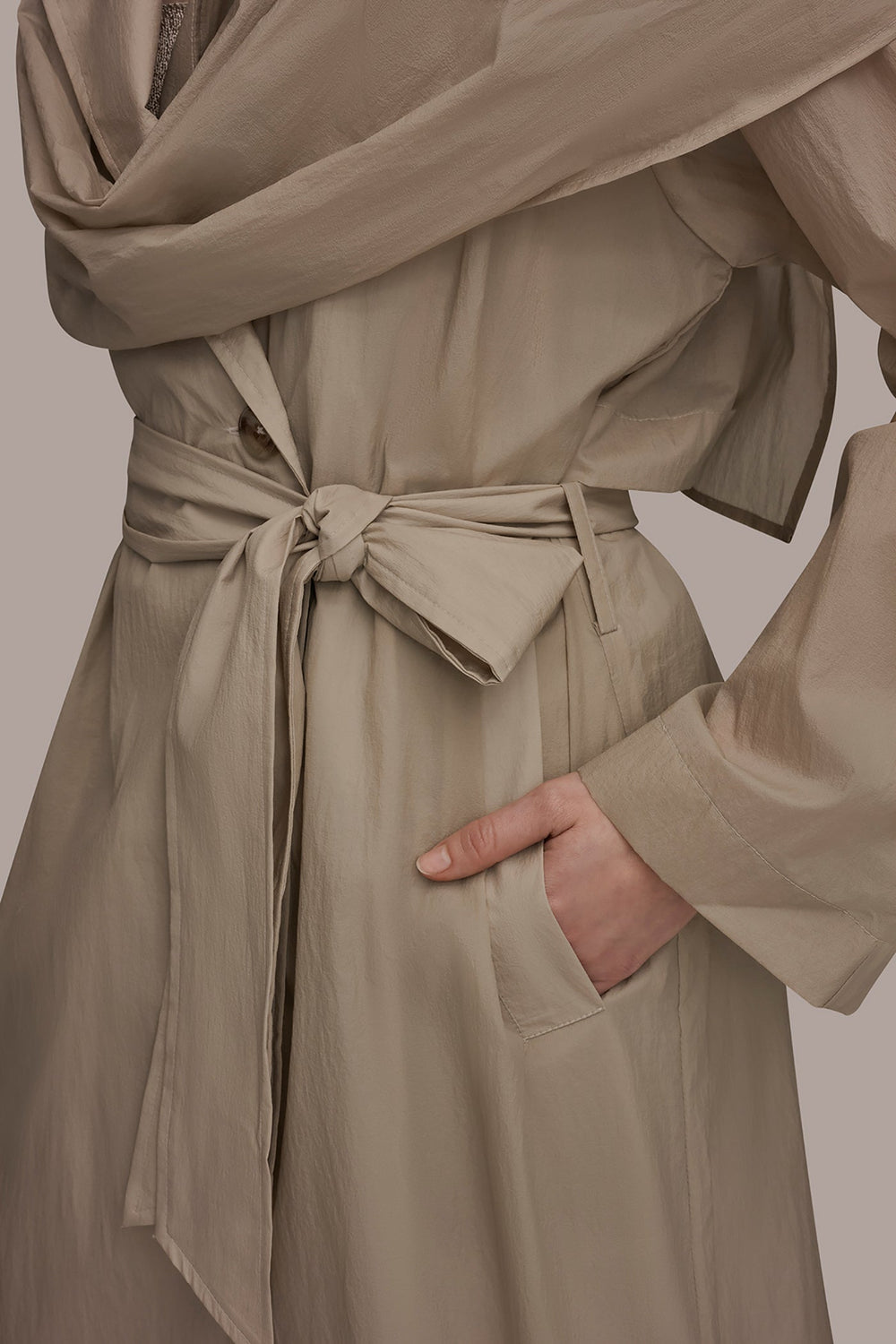 Donna Karan | DRAPED DOUBLE-BREASTED TRENCH COAT