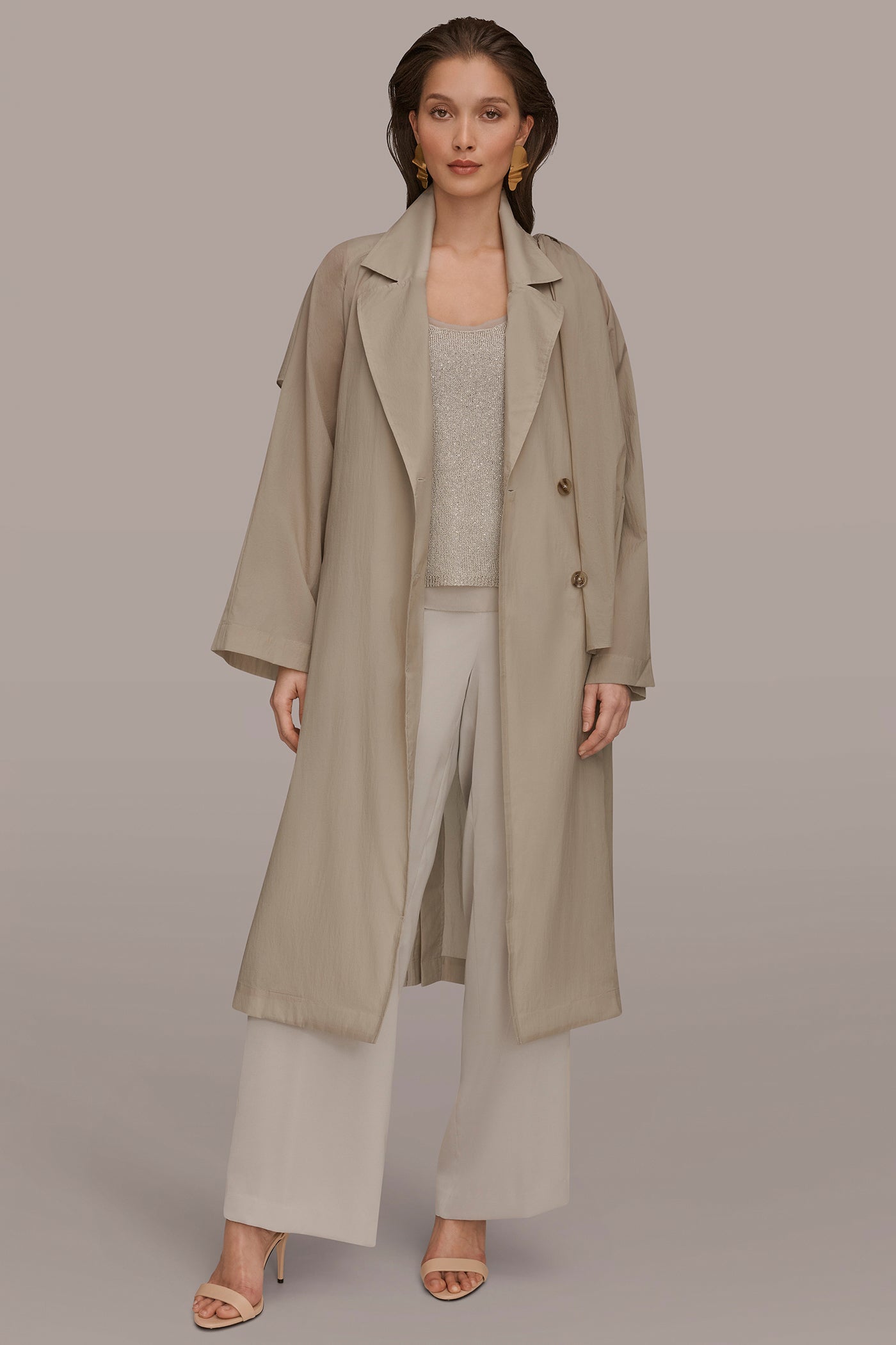 Donna Karan | DRAPED DOUBLE-BREASTED TRENCH COAT