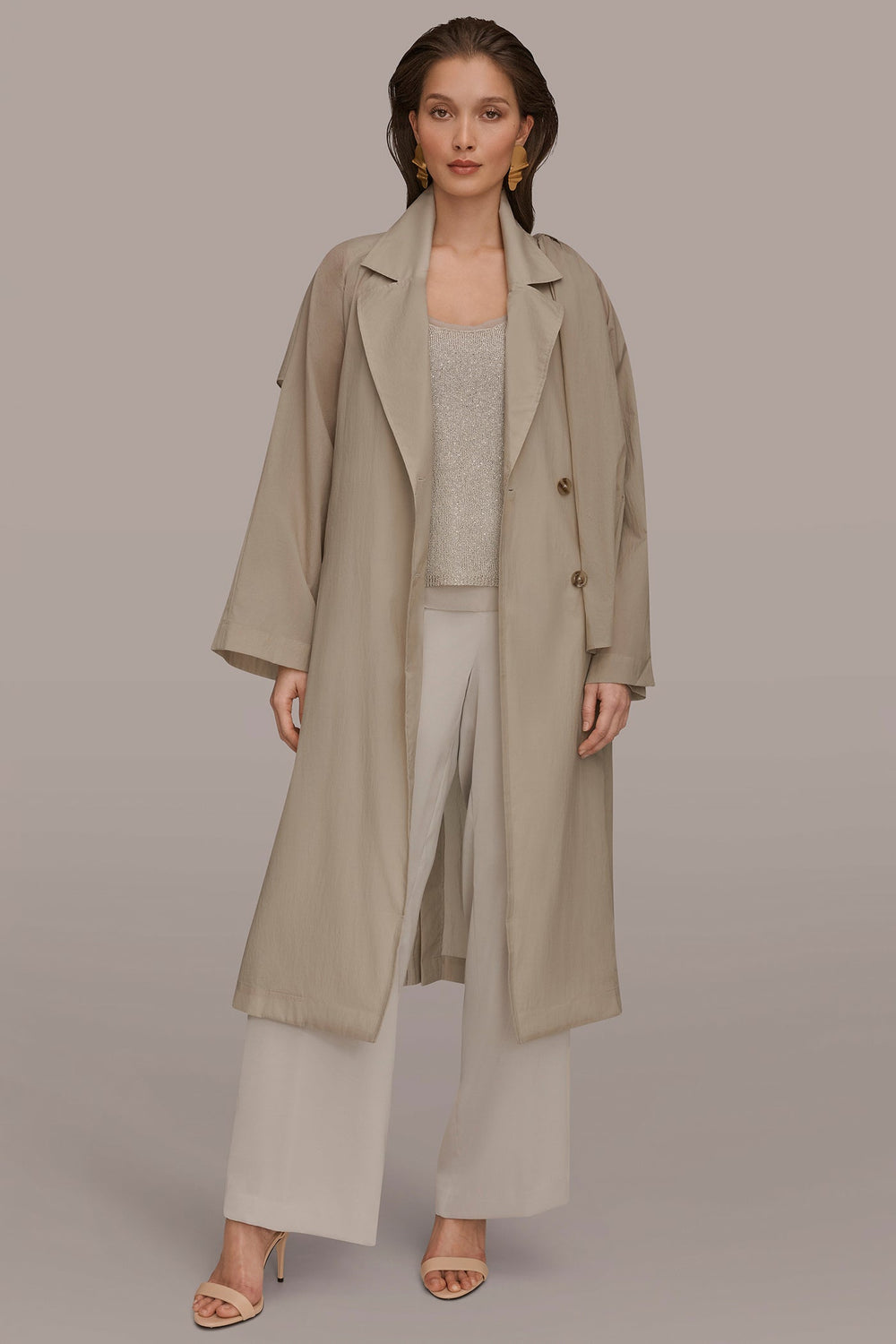 Donna Karan | DRAPED DOUBLE-BREASTED TRENCH COAT