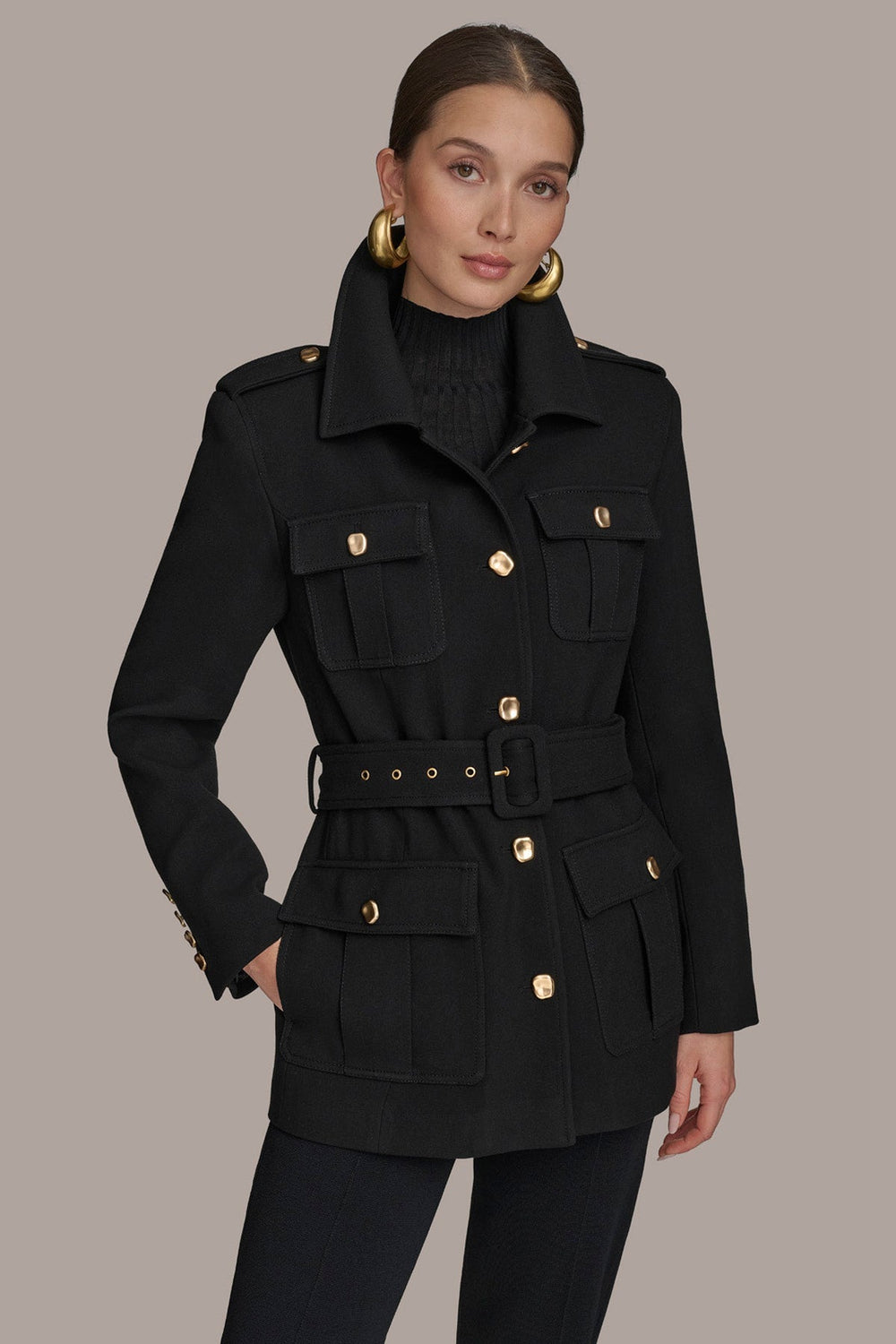 Donna Karan | BELTED MILITARY BLAZER