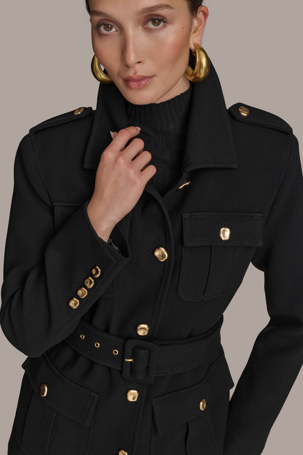 Donna Karan | BELTED MILITARY BLAZER